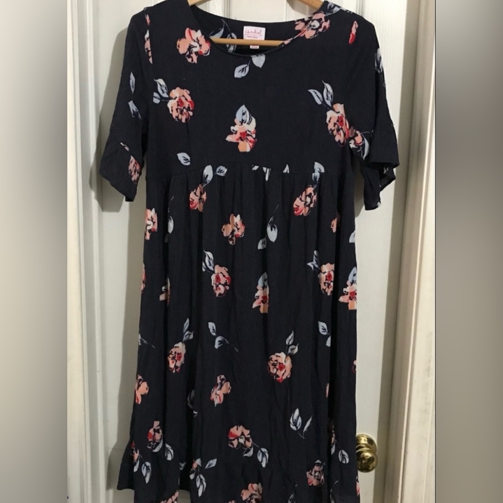 Isabel Maternity by Ingrid & Isabel Floral Midi Dress - Blue and Pink